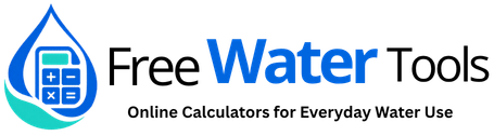 Free Water Tools logo with water drop calculator icon and tagline Online Calculators for Everyday Water Use